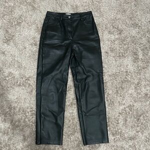 Green Faux Leather Pants